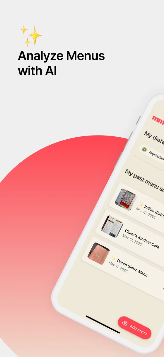 mm food app screenshot showing menu translation