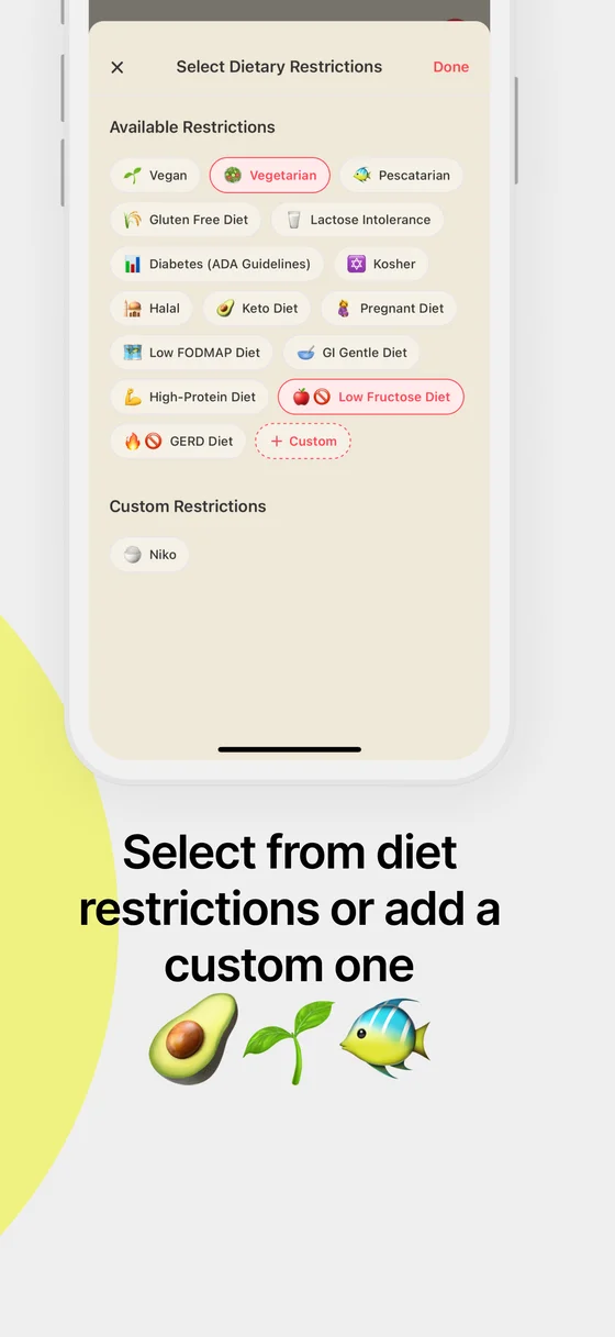 mm food app screenshot showing ingredient details